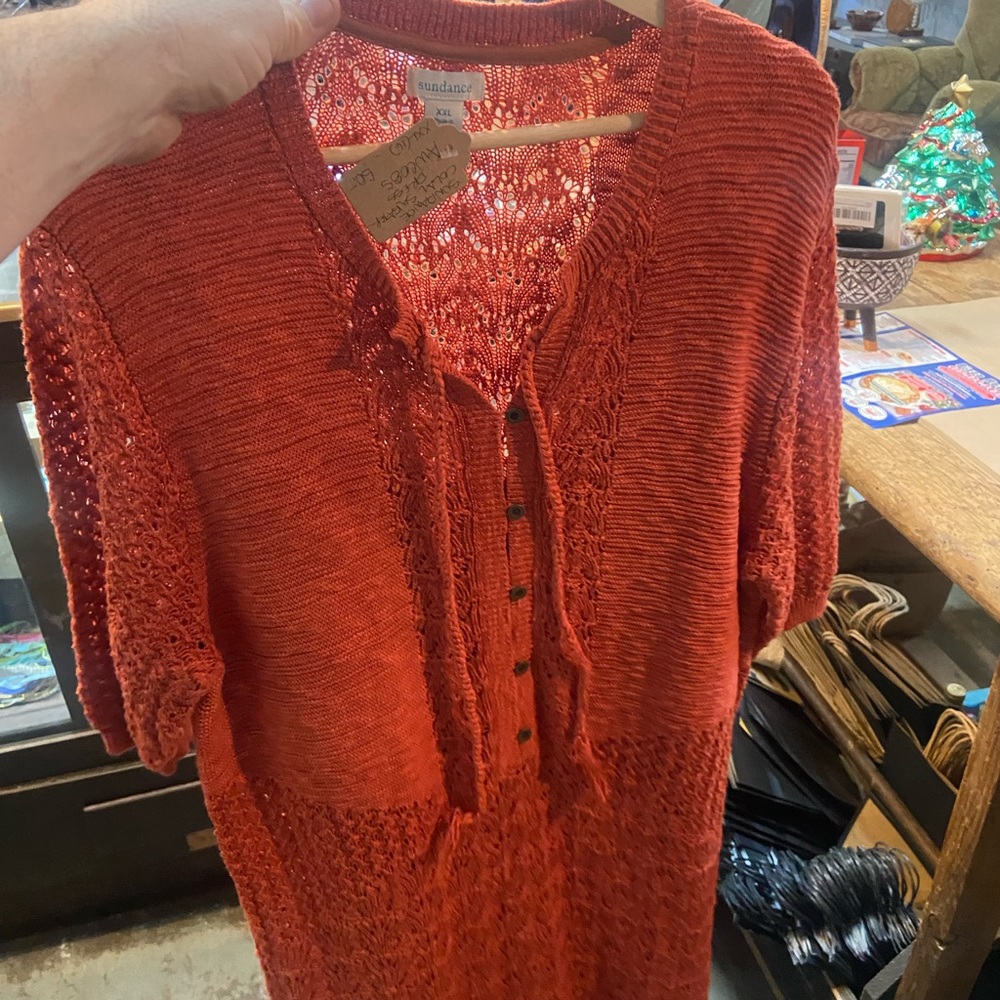 Orange sun dance dress short sleeved woven